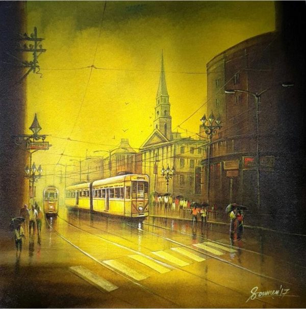 Cityscape watercolour painting | cityscape painting | www.daughtor.com