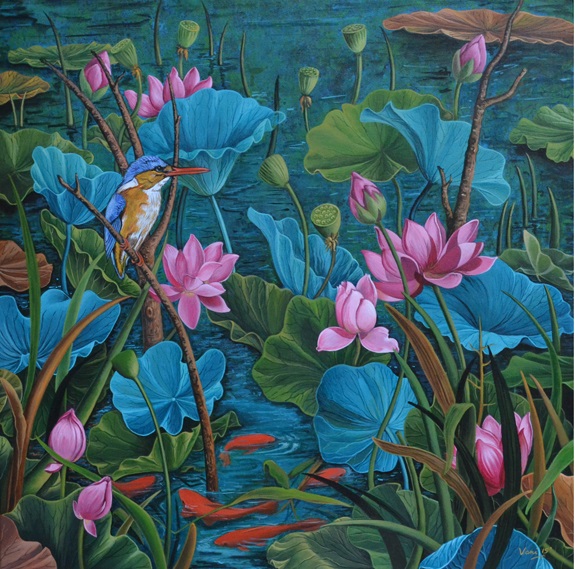 Lotus pond painting