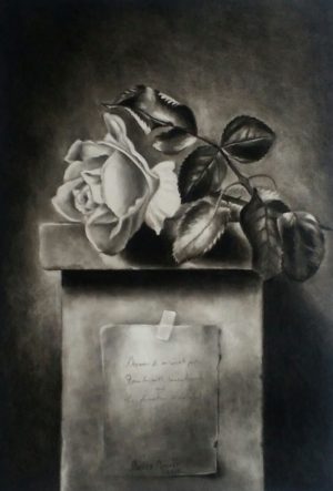 Rose painting on canvas