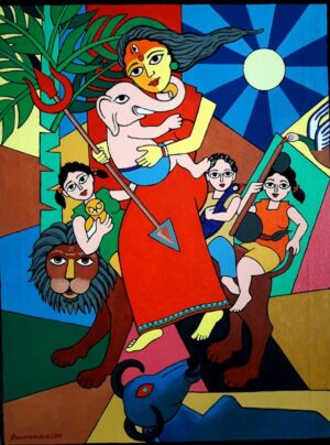 goddess durga painting