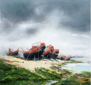 Boats Acrylic Painting