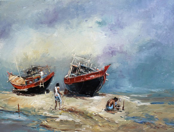 seaside painting