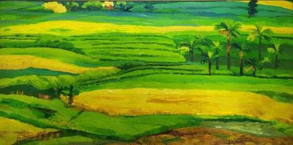 Oil Painting Field Landscape