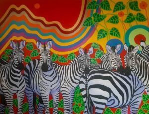 Zebra Acrylic Painting on Canvas