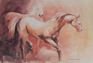 Watercolor Horse Painting