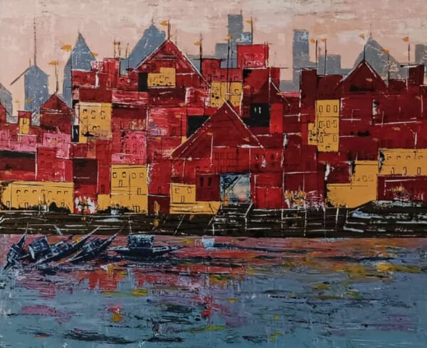 Abstract Benaras Ghat Painting