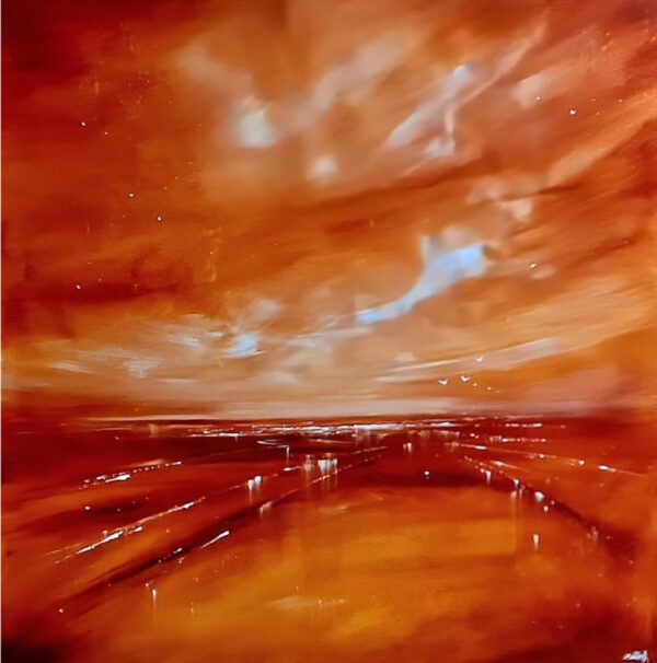 Abstract Sunset Painting