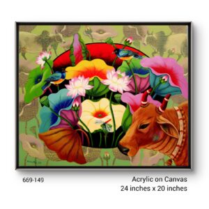 Floral Acrylic Painting on Canvas