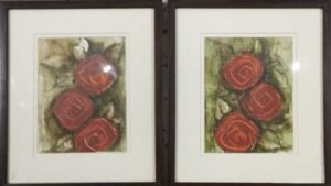 Mixed Media Flower Paintings