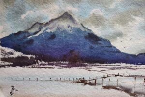 Mountain Watercolour Painting