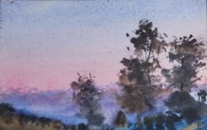 Twilight Watercolor Painting