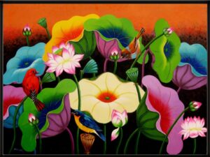 Acrylic Lotus Painting