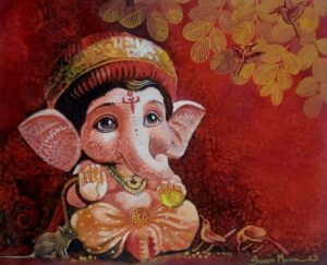 Acrylic Ganesh Painting