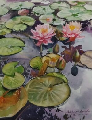 watercolour lotus flower