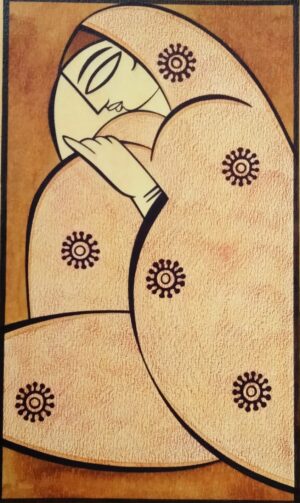 Indian Woman Mixed Media Art