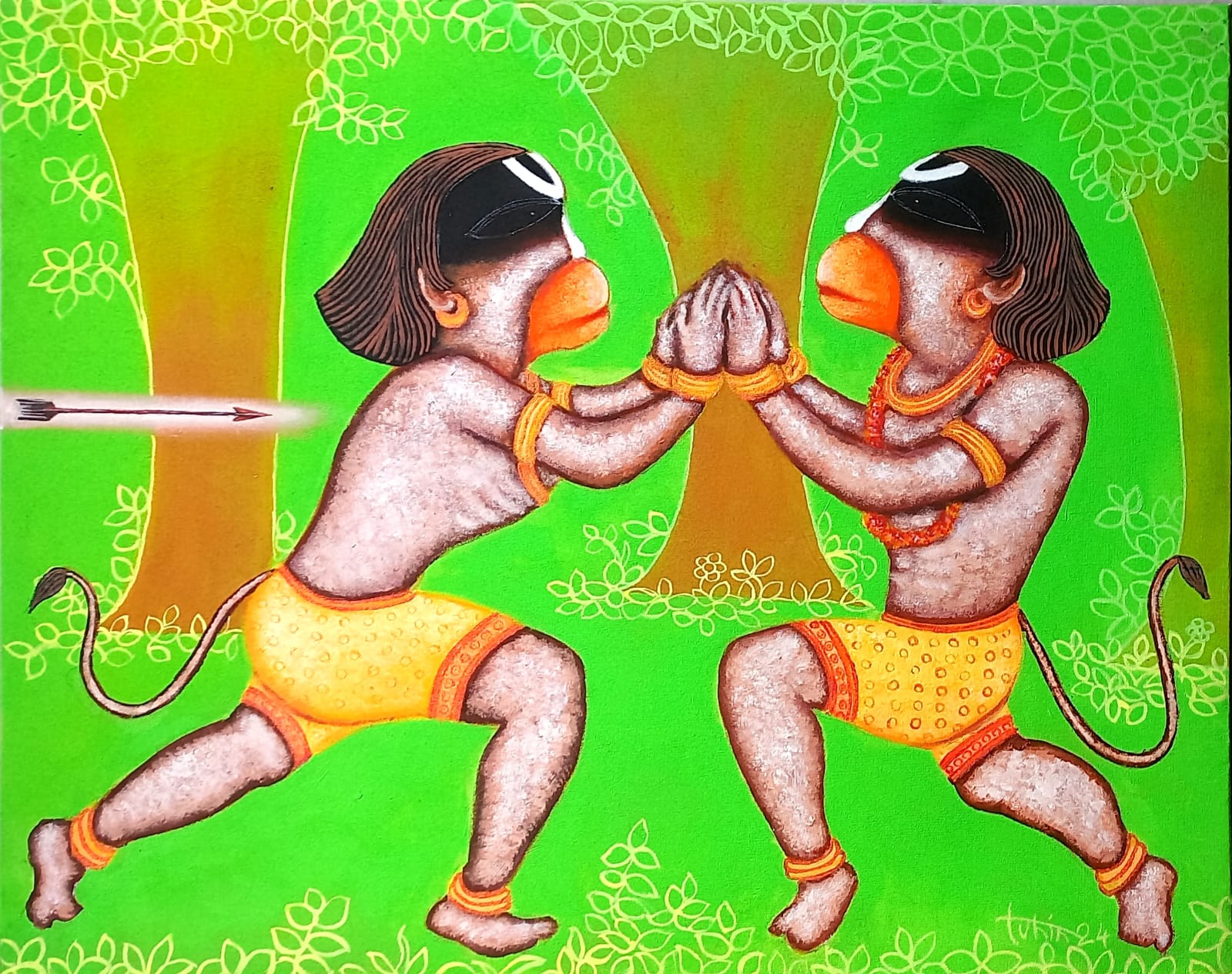 Bali Sugriv ki Ladai Painting | Acrylic on Canvas