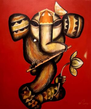 Flute Playing Artistic Ganesh