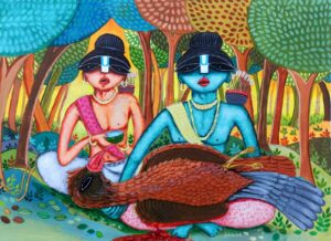 Jatayu's Death in Ramayana Painting