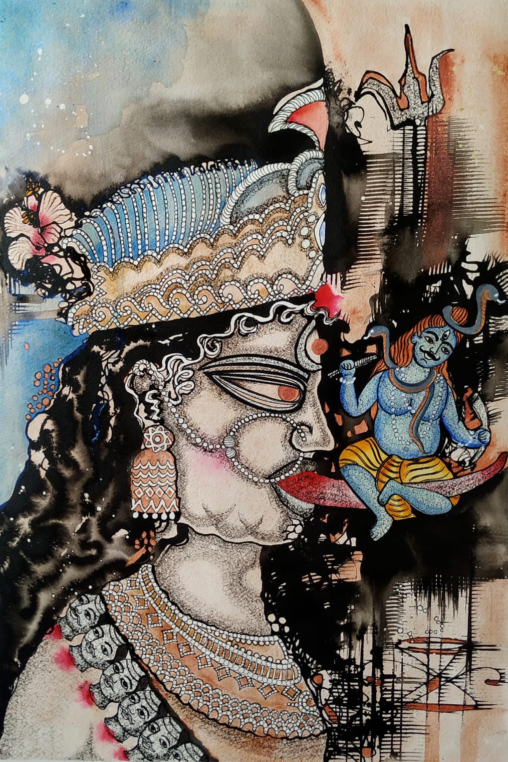 Divine Art of Kali and Shiva Fusion