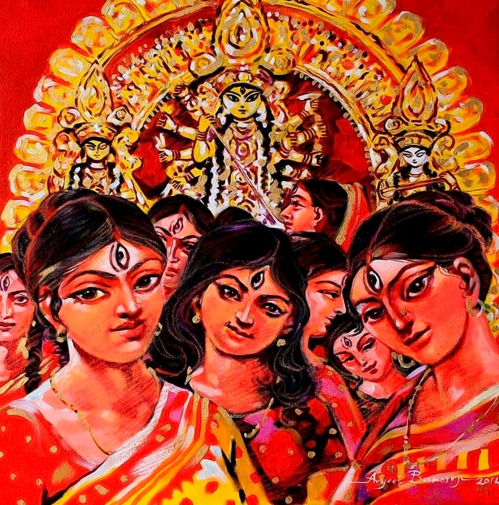 Bengali ladies at Durga Pujo