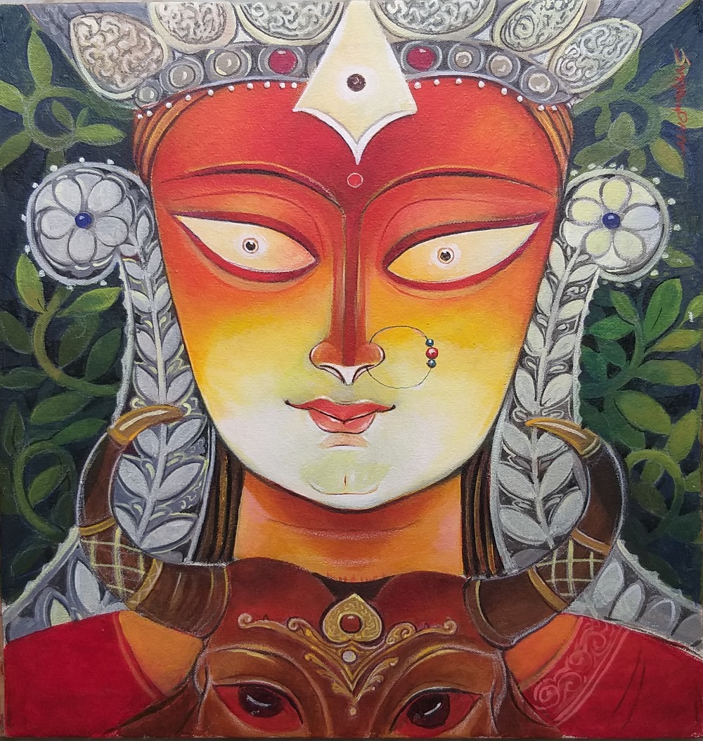 Durga Face Painting