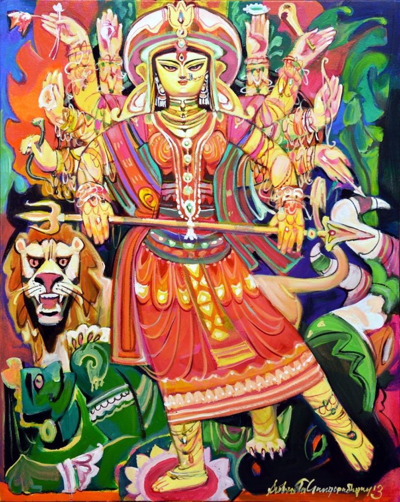 Durga painting art-Acrylic Painting