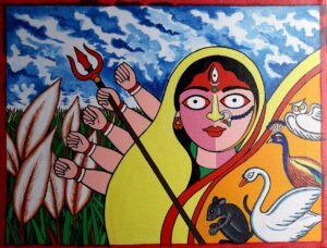 Contemporary Durga Painting