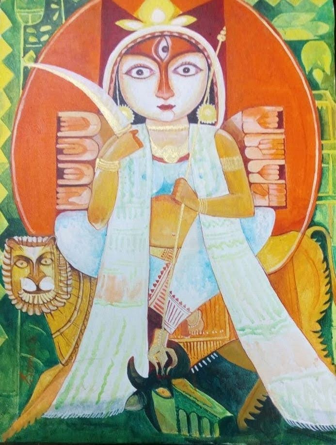 Durga handmade painting