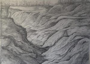 Canyon Landscape Hand Drawn Art