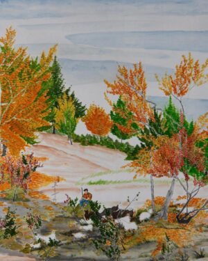 Chinese Ink Autumn Landscape Artwork