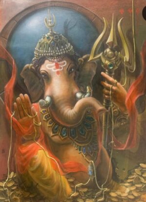 Ganesh Ji Acrylic Painting