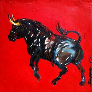 Dynamic Bull Painting