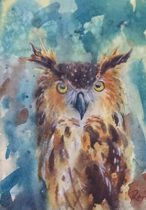 Watercolor Owl Painting