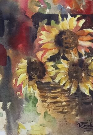 Sunflowers in Watercolour Painting