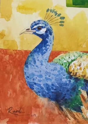 Peacock Watercolor Painting