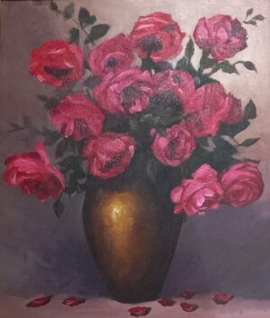 Red Roses Bouquet Painting