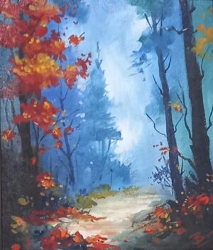 Painting an Autumn Forest Landscape