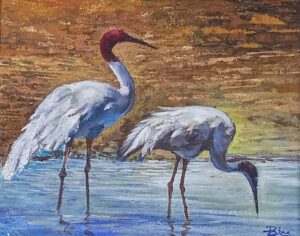 Cranes Painting on Canvas