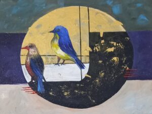 Colorful Bird Acrylic Painting