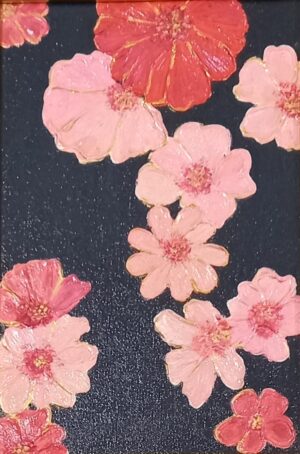 Pink Floral Acrylic Painting