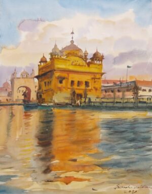 Golden Temple Watercolor Painting