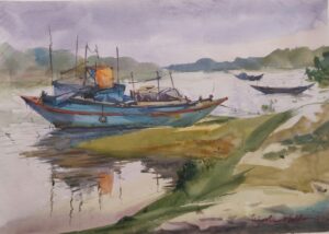 Fishing Boat Watercolour Painting